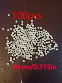 3mm-12mm 純白色/珍珠色直孔圓形仿珍珠珠,適用於刺繡與珠寶手工製作 - 白色 - 查看 11