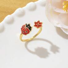 Cincin Kumbang Minimalis Elegan Bergaya Bohemian dari Baja Tahan Karat, Satu Buah, untuk Pemakaian Sehari-hari - MultiWarna - View 7