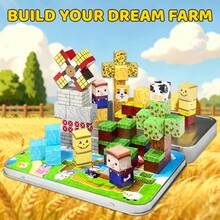 35pcs Magnetic Farm Theme Puzzle Cube Set With Box | 3D Puzzle Toy, Children Learning Kit, Spark Endless Imagination, Halloween Gift, Suitable For Boys And Girls, Mixed Color ABS Material - Multicolor - View 5