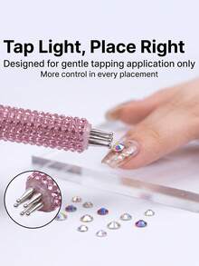 Full Rhinestone Nail Art Dotting Pen, Create Plum Blossom Pattern With One Stroke, Essential Nail Art Tool For Makeup Enthusiasts And Nail Art Beginners. - Multicolor - View 4