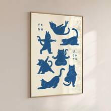 1pc Frameless Minimalist Cat Yoga Pose Collage Art Print Boho Wall Decor Cat Lover Gift Illustration Poster Aesthetic Apartment Living Room Bedroom Back To School Funky Posters Dorm Essentials - Yoga Cat - View 4