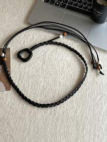 1 pieza Cinturón delgado de estilo bohemio para mujer, adecuado para compras, viajes, citas, se puede combinar con jeans y vestidos - Multicolor - Ver 10