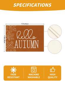 Autumn Harvest Festival Pumpkin Maple Leaf Elf Heat-Insulated Placemats, Hello Autumn Thanksgiving Linen Placemats, Stain-Resistant Placemats, Suitable For Home Dining Room And Restaurant, Table Decor, Home Supplies 4pcs/6pcs/18pcs - Multicolor - View 3