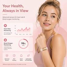 SENBONO Ultra-Thin And Lightweight Smart Bracelet, Supporting Multiple Exercise Modes, Heart Rate Monitoring, Sleep Monitoring, Call Reminder, Sedentary Reminder, Alarm Function, Wireless Connection, Calories, Men's And Women's Sports Watches - Pink Silicone - View 3