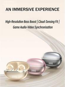 Clip-On Sports Bluetooth Earphones, Open-Ear Wireless Design, Ultra-Light And Comfortable, Perfect For Sleeping, Ideal Backup Earphones For Travel. Charging Case With LED Battery Indicator, Long Battery Life. - View 7
