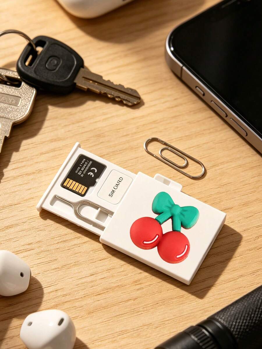 حامل بطاقة SIM ثلاثي الأبعاد مقاوم للغبار والخدش بتصميم الكرز، فتحة دبوس بطاقة SIM، يأتي مع دبوس بطاقة SIM. صندوق تخزين بطاقة SIM محمول بتصميم الكرز اللطيف، حامل بطاقة الهاتف، صندوق تخزين بطاقة SIM وبطاقة SD، صندوق تخزين للسفر، مدمج وخفيف الوزن، مقاوم للفقدان ومتين، مقاوم للصدمات ومتين، مناسب للهواتف الذكية والأجهزة اللوحية والأجهزة الأخرى، يمكن تخزين بطاقة SIM/دبوس بطاقة SIM، خيار مثالي لتخزين بطاقات SIM الاحتياطية عند تغيير أرقام الهاتف، أيضًا هدية رائعة. - متعدد الألوان - مشاهدة 1