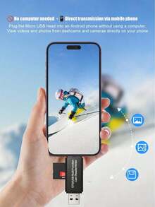 3合1 USB 2.0 OTG 讀卡機 便攜式 SD TF 記憶卡讀卡器 讀寫器 USB Type C Micro USB 多接口 相機照片影片數據傳輸轉接頭 適用手機筆電相機 旅行攝影日常使用 - 查看 2