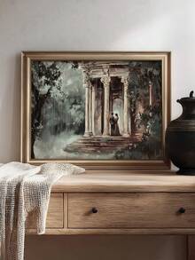 1 Stück Herrenhaus Wandkunst, Landhaus, stimmungsvolle Herbstlandschaft, Stolz & Vorurteil Wandkunst Muster, ideales Geschenk, geeignet für Schlafzimmer, Wohnzimmer, Büro, Wandkunst, Wanddekoration, Heimdekoration, Raumdekoration, Leinwand Wandkunst, Poster, Wandkunst mit Rahmen, optionaler Rahmen - 1 Stück - Übersicht 2