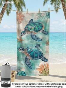 1pc Beach Towel, Beach Essentials, Vacation And Bathroom Decor, Super Absorbent, Ideal For Bathroom, Swimming, Fitness, Yoga, Soft Microfiber, Lightweight And Portable, Windproof, Sunscreen, Anti-Sand, Summer Travel - Multicolor - View 6