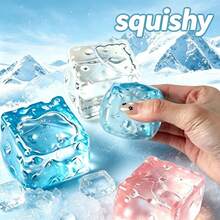 Quishy-New 7cm Large Glacier Cheese Squeeze Toy-Watermelon Smoothie Cheese-Strawberry Smoothie Cheese-Lemon Smoothie Cheese-Grape Smoothie Cheese-(Smoothie Style Moldable Cheese)-Maltose Cheese Squeeze-Super Soft Touch-Stress Relief Toy-Handheld - Multicolor - View 5