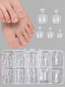 美感假腳趾甲片 精確貼合格紋盒裝 耐用樹脂腳趾甲片 適合美甲愛好者 全覆蓋短法式尖端 泳池完美造型 女款假腳趾甲片 海灘必備 泳池用品 度假配件 - 多色 - 查看 8