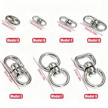 HSDOUBLE 360° Rotatable Silver Metal Swivel Hook Clasp Keyring Connectors, Durable Hardware Clips For Key Chains, Lanyards, Paracord, Handbag DIY Accessories - Model - View 3