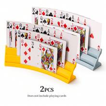 1pc/2pcs/4pcs Poker Card Holder, Curved Design Hands-Free Card Stand, Suitable For Elderly And Arthritis Patients, Stackable Plastic Card Storage Rack, Ideal For Family Game Night Party Card Games - View 36