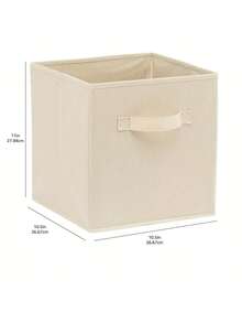 Cube Storage Bin, Foldable Fabric Cube Storage Bin, 11 Inch Cube Storage Bin With Handle, Collapsible Storage Cube For Closet, Pantry, Storage Room (Beige/Black/Grey, 1pc/3pcs/6pcs) - Beige - View 11