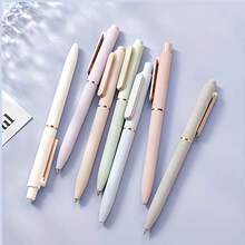 12pcs Morandi Color Block Carbon Ink Retractable Gel Pens, 0.5mm Bullet Tip Quick-Dry Signing Pens (2 Random Pens + 10 Replacement Refills) - Sets - View 3