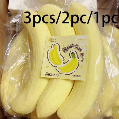 New Banana Shaped Stress Relief Toy, Realistic Fruit Slow Rebound Soft Toy,Food Stress Relief Slow Rebound Cake Banana Squishy Toy, Stress Relief Decor, Adult Gift, Office Decoration And Relaxation Tool,For Stress Relief,Not Edible.