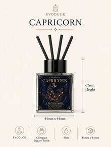 EVODUCK 1pc Long Lasting Flameless Capricorn Zodiac Crystal Reed Diffuser 50ml, Smoky Oud Fragrance Oil With Deep Red Crystal & 4 Fiber Reed Sticks, Smokeless Scented Diffuser For Office Study Desk, Earth Sign Birthday & New Year Gift, Home Fragrance Decor - Mixed Fragrance - View 8