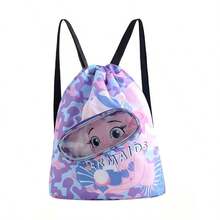 1pc Cartoon Print Swimming Bag, Dry & Wet Separation Waterproof Backpack, Swimming Storage Bag, Beach Storage Drawstring Toiletry Bag - Multicolor - View 4