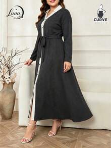 Plus Size Dresses - Black - View 4