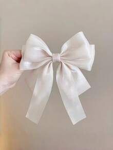 3Pcs Shimmer Organza Big Bow Ribbon Hair Claws, Sweet Back Head Hair Clips For Women - Multicolor - View 3