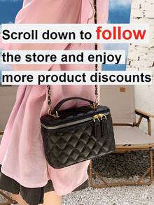 New Hand-Held Box Bag, Minimalist Style Shoulder Crossbody Bag - Black - View 2
