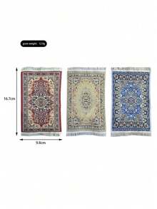 1/3Pcs 16.7cm Persian Style Tassel Rug Set For Dollhouse | Vintage Jacquard Design With Delicate Tassel Edging Details | 1:12 Dollhouse Miniature Accessories | Multiple Colors Available Realistic Persian Rug / Mat / Decorative Pad - Multicolor - View 12