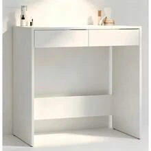 Minimalist Mirror-Free Vanity Table, Dressing Table, Writing Desk, Office Desk & Study Desk With 2-Drawer Storage, Suitable For Bedroom, Calligraphy Room And Living Room, Balcony - Multicolor - View 9