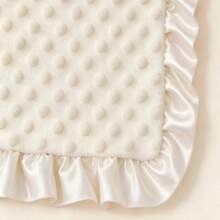 1pc Multi-Functional Baby Blanket, Double-Layer Bean Fleece, Medium Thickness, Soft And Skin-Friendly, Cute Ruffle Edge Decoration, Suitable For Boys And Girls - White Ruffles - View 2