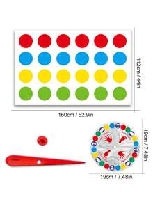 Children's Fun Dance Game Toy Set - Body Twisting Fun Game Mat - Large Size - Parent-Child Balance Hand-Eye Coordination Mat Toy - Multicolor - View 9