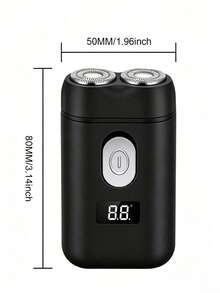 1 Piece USB Rechargeable Electric Shaver With LED Display For Men, Rotary Shaver - Black - View 4