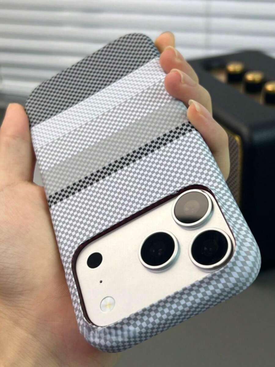 1件裝奢華碳纖維條紋手機殼，觸感柔軟，適用於 iPhone 17 Pro Max Air 16 15 14 13 12 11 Pro Max Plus，硬 PC 背蓋