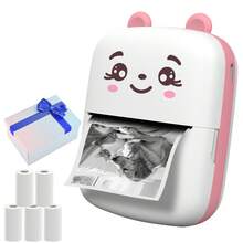 Impresora Mini Inalámbrica con Carga USB Portátil Impresora de Etiquetas sin Tinta para Fotos, Notas, Regalos, Recibos, Listas y Scrapbooking DIY - Adecuada para Uso en el Hogar, Oficina, Escuela Regalo de Navidad y Año Nuevo Impresión de Fotos - A8C (impresora) - Ver 25
