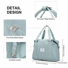 30L Large Capacity Travel Bag, Durable Waterproof Nylon Material, Lightweight Travel Bag Shoulder Bag Tote Bag, Multiple Compartments And Pockets, Built-In Dry/Wet Separation Bag, Independent Shoe Compartment, Suitable For Outdoor Camping Travel, Short Weekend Trips, Outdoor Commuting, Unisex, Available In Small And Large Sizes - Multicolor - View 4