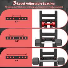 COSTWAY 3-Tier Dumbbell Rack, 529LB Capacity Heavy-Duty Adjustable Weight Rack Stand - Black - View 6