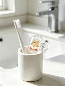 Cute Glow-In-The-Dark Bear, Cat, Rabbit Resin Toothbrush Cover, Portable Toothbrush Cap, Transparent Travel Toothbrush Storage Box, Glow-In-The-Dark Toothbrush Head Protector Clip, Toothbrush Storage Clip, Toothbrush Dust-Proof Protective Cover, Portable Design Easy To Carry, Dust-Proof Cap, Suitable As Gift For Couples, Friends, Family, Teachers, Travel Enthusiasts, Home, Dorm, Vacation Essentials, Suitable For Birthday Gift, Back To School Gift - Multicolor - View 10