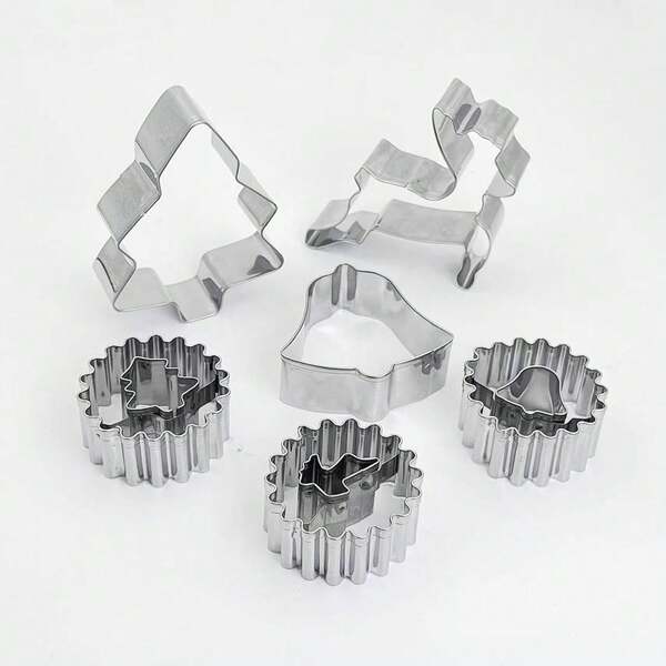 Mini Christmas Cookie Cutter Set, Linze Cookie Cutter, Stainless Steel Hollow Cookie Cutter, Suitable For Party Baking And DIY Fondant