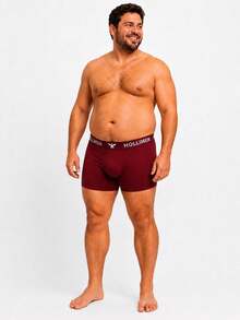 Kit com 3 Cuecas Boxer Plus Size em Cotton Liso Cueca Box Extra Grande - Multicolorido - Visão 4