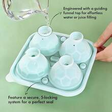 2.5 Inch Large Silicone Ice Ball Mold Tray With Lid And Funnel, Reusable Easy-Release Round Ice Ball Mold, Large Ice Cube Tray, Perfect Gift For Whiskey, Cocktails And Drinks - Multicolor - View 10