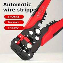 Multifunctional Cable Crimping And Stripping Tool - Automatic Wire Cutter And Stripper, Suitable For Electrical Work, Black - A-Red Black - View 8