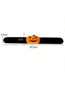 3pcs/Set Halloween Decoration Snap Bracelets Ghost Festival Party Costume Props Pumpkin Spider Wristbands Random Style - Multicolor - View 6