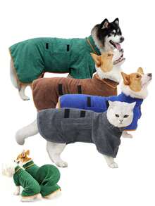 Pet Bath Towel, Matching Pet Flea Comb, Pet Absorbent Towel, Pet Cleaning Supplies, Dog Bathrobe, Pet Bathroom Supplies, Absorbent Towel/Blanket, Bath Towel, Soft And Lint-Free, Multiple Sizes, Suitable For Large And Medium Dogs, Cats And Other Pets, Can Wrap Entire Body, Essential For Pet Owners, Pet Party Gift, Birthday Gift - Multicolor - View 2