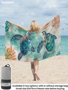 1pc Beach Towel, Beach Essentials, Vacation And Bathroom Decor, Super Absorbent, Ideal For Bathroom, Swimming, Fitness, Yoga, Soft Microfiber, Lightweight And Portable, Windproof, Sunscreen, Anti-Sand, Summer Travel - Multicolor - View 5