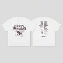 Vintage World Tour T-Shirt, Korean Traditional Symbol Graphic Tee, Double-Sided Printed Oversized Cotton T-Shirt For Korean Culture Fans - 4 - View 7