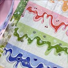 Cinta decorativa para manualidades infantiles de 30 mm de ancho y 3 metros de largo, cinta de PET plateada con efecto láser para diario, material decorativo para diario estilo ins, cinta decorativa para scrapbooking, cinta de material para manualidades. - B - Ver 4