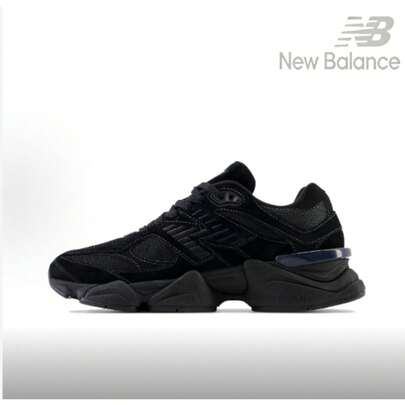 New Balance NB 9060 "Triple Black" Mesh Suede Stylish Comfortable Sporty Durable Low-Top Casual Shoes Unisex Black