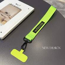 1 Stück minimalistischer einfarbiger kurzer Handy-Lanyard-Anhänger, langanhaltend Nylonmaterial, breiter Stoffriemen, bequemer Handgelenkriemen, geeignet für Handyhülle-Lanyard, Schlüsselanhänger-Lanyard, Taschen-Lanyard, Wasserflaschen-Lanyard, universeller Handgelenkriemen - Kurzes, breites Lanyard + farblich passende Karten - Übersicht 15