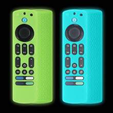 2件螢光矽膠保護套，相容於 Fire TV Stick 4K Max 與 Fire TV Omni/Pioneer/Insignia Alexa 語音遙控器增強版，防震保護殼附掛繩（綠色 + 青色） - 查看 8
