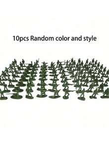 100pcs Plastic Soldier Model Set, Includes Soldiers, Armored Vehicles, Tanks, Aircraft, Soldier Theme, Children Interactive Toys, Parent-Child Toys - Multicolor - View 12