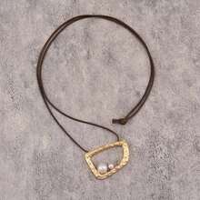 1pc Minimalist Versatile Textured Asymmetric Square Faux Pearl Pendant Necklace, Bohemian Style Black Brown Wax Cord Long Clavicle Chain, Vintage Chic Unique Design, Unisex For Men Women Couples, Suitable For Daily Wear, Dating, Party, Vacation, Gift - Wax Rope - View 8