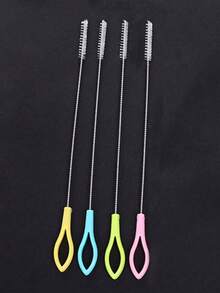 10pcs Stainless Steel Straw Cleaning Brush Set, Nylon Bristle Bottle Brush, Individually Packaged, Suitable For Straws, Baby Bottles, Sippy Cups, Travel Mugs, Water Bottles And Small Tubes, Portable Home Kitchen Cleaning Tools, Back To School Supplies - Colored Stainless Steel - View 6